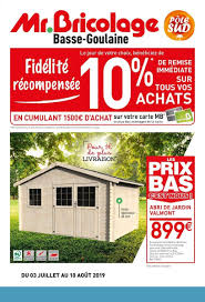 Vous remettre au sport, vous prélasser, vous mettre au bricolage, à la peinture, ou tout simplement. Catalogue Mr Bricolage 03 07 2019 10 08 2019 Page 1 Vos Promos