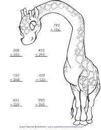 Three digit + three digit, vertical format. Addition Worksheets