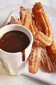 Churros With Chocolate Loved It Food Churros Con Chocolate Mexican Food Recipes