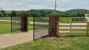 Wood fence with brick columns. Brick And Stone Columns Middle Tennessee Fence