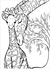 Free coloring pages of giraffes for kids as a window color template or printout. Baby Giraffe And His Mother Giraffes Adult Coloring Pages