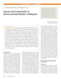 What are the problems facing malaysia? Pdf Issues And Framework Of Environmental Health In Malaysia