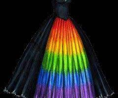Black Rainbow Dress Masquerade Gown Rainbow Wedding Dress Pretty Dresses
