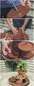 Diy Terracotta Clay Pot Fountain Projects Tabletop Water Fountain Garden Flower Pot Fountain Features Www Fabartdiy Com Homede Tabletop Water Fountain Diy Fountain Garden Projects