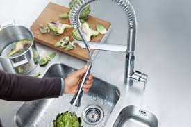 the kitchen faucet: pull down, pull out