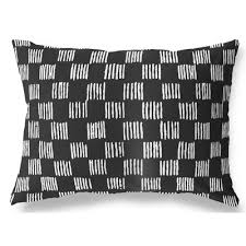 Black And White Geometric Lumbar Pillow Union Rustic Zed Cotton Geometric Lumbar Pillow Colour Black White Size 12 X 16 In 2020 Pillows Lumbar Pillow Throw Pillow Sets