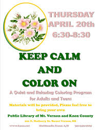Keep Calm And Color On Library Programs Knox County Public Library