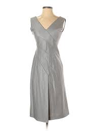 details about alberta ferretti collection women gray casual dress 6