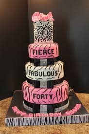 You could have a lot of fun with this and go all out black!! 40th Birthday Cake Ideas Female