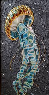 Jellyfish Art Mosaic Art Modern Wall Art Unique Gift Etsy Jellyfish Art Mosaic Art Mosaic Wall Art Design