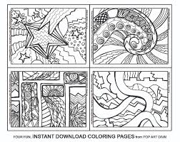 Pop art sun, moon, and stars coloring page from psychedelic art category. Pop Art Diva Land Four Fun Instant Download Coloring Pages For Kids Adults