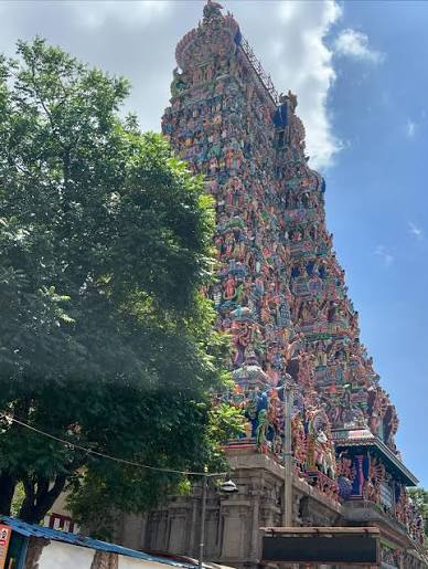 Meenakshi Sundareswarar Temple, Madurai, Tamil nadu, India. The temple is at the centre of the ancient temple city of Madurai mentioned in the Tamil Sangam literature, with the goddess temple mentioned in