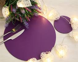 1,928 cork backed round placemats products are offered for sale by suppliers on alibaba.com, of which mats & pads accounts for 16%. Set Of 4 Elementary Purple Leatherboard Round Placemats And 4 Coasters Uk Made The Dapper House