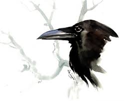 Black And White Raven Art Crow Painting Raven Art Original Watercolor Bird Artwork Etsy Crow Painting Watercolor Bird Bird Artwork