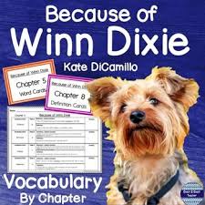Because Of Winn Dixie Vocabulary By Chapter Elementary Ela