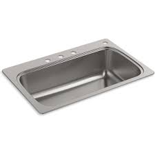 Check spelling or type a new query. Kohler K 20060 4 Na Stainless Steel Verse 33 X 22 Single Basin Drop In Kitchen Sink With Four Faucet Holes Faucetdirect Com