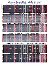 C6 Tuning Slide Rule Chart For 8 String Lap Pedal Steel