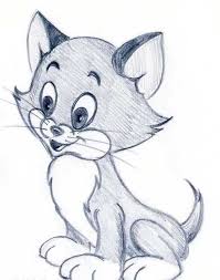 See more ideas about cute drawings, drawings, kawaii drawings. Tom From Tom And Jerry Black And White Pencil Sketch What To Draw When Bored On White Background Easy Drawings Animal Drawings Easy Animal Drawings