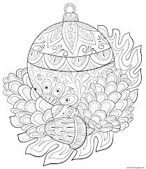 Cut and paste the a words coloring page. Christmas For Adults Bauble Pinecone Acorn Coloring Pages Printable