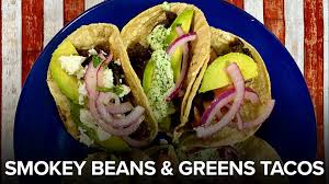 Place vegetables on other side of baking pan with fish. Recipe Smoky Beans And Greens Tacos With Aji Verde Wwltv Com