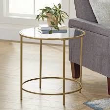 Better Homes Gardens Nola Side Table Gold Finish Walmart Com Glass Side Tables Gold Side Table Side Table