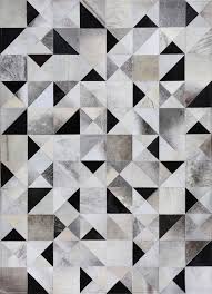 Black And White Squares Rug Gatsby By Mosaic Rugs Luxury Handcrafted Black White Patchwork Cowhide Rug Modern Geometric Patt Geometric Art Geometric Pattern Art Modern Geometric Art