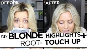 Diy Blonde Highlights And Root Touch Up Tutorial My Updated Hair Routine Diy Highlights Hair Blonde Hair At Home Blonde Highlights