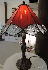 Red And Florial Leadlight Lamp 295au Stained Glass Lighting Stained Glass Lamp Shades Stained Glass Table Lamps