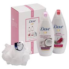 Dove prepared & glow gradual self tan gift set. Amazon Com Dove Radiant Beauty Body Wash Duo Gift Set With Shower Puff Beauty