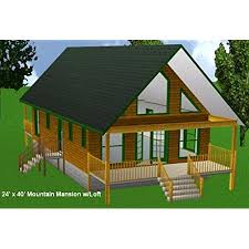 Here is a plan for a dwelling that measures 24 x 24 feet, has one bedroom and concrete flooring. 24x40 Cabin W Loft Plans Package Blueprints Material List Other Products Amazon Com Everything Else