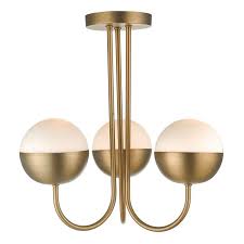 Dar Andre 3 Arm Semi Flush Ceiling Light Aged Brass Brass Is Back Part Of Our Autumn Winter 2 Semi Flush Ceiling Lights Ceiling Lights Brass Ceiling Light