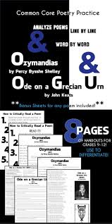 Common Core High School Poetry Practice With Keats And Shelley Teaching Literature High School Literature High School Poetry