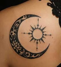 Obviously, the sun would represent your solar traits such are leadership, ego, reason, potential and more. 15 Sun And Moon Tattoos Best Tattoo Ideas Sun Tattoos Tattoos Tribal Tattoos