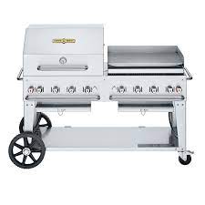 No need to get messy with charcoal or kerosene to get a barbecue going. Crown Verity Cv Mcb 60rgp Ng Natural Gas 60 Mobile Outdoor Grill With Rgp Roll Dome And Griddle