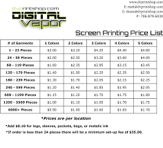 Screen Printing Pricing