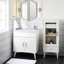 Bathroom light fixtures + vanity lighting vanity mirrors + medicine cabinets. Mid Century Single Bathroom Vanity 31 5 White