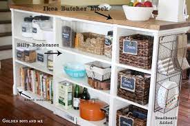 Add casters or go for a storage unit on casters and enjoy! Diy Kitchen Island Made From Billy Bookcases Ikea Hackers