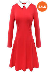 Aphratti Women S Long Sleeve Casual Peter Pan Collar Flare Dress Long Sleeve Work Dress Black Flare Dress Women Long Sleeve