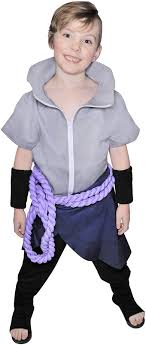 And one of his most iconic outfits. Dazcos Kids Size Anime Uchiha Sasuke Cosplay Costume With Wristbands Rope Child Large Gray Amazon Ca Toys Games