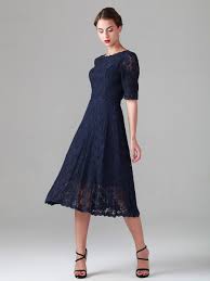 Elbow Sleeve Lace Dress Color Midnight Navy Sizes Available 2 26w Fabric Lace Sati Bride Dress Vintage Modest Bridesmaid Dresses Lace Dress With Sleeves