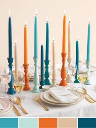 Decor Events To A T Colorful Candles Colorful Candle Holders Thanksgiving Tabletop