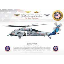 Mh 60s Knighthawk Hsc 6 Jp 3222 Helicopter Sea Combat Squadron Six Hsc 6 Screamin Indians Helicopter Combat Screamin