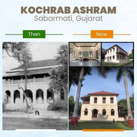 Kochrab Ashram - a tribute to Pujya Bapu Mahatma Gandhi! 🇮🇳 The redeveloped Kochrab Ashram, which PM Modi inaugurated in Sabarmati, Gujarat, stands as a testament to his commitment to preserve Bharat's