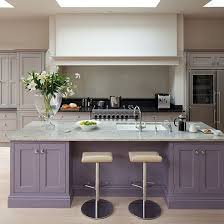 Glamorous Grey And Purple Kitchen With Island Kitchen Decorating Ideal Home Purple Kitchen Cabinets Purple Kitchen Kitchen Diner
