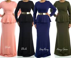 Long Sleeve Solid Peplum Maxi Dresses Bridesmaid Maxi Dress