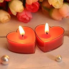 Orange Friendship Harmony Luck And Abundance Tea Lights Heart Shaped Candles Candle Shapes