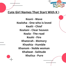 Cute Female Names Best Girl Names Girl Names K Girl Names