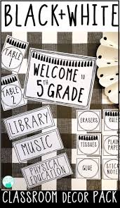 Black And White Classroom Decor Black And White Editable Classroom Decor Pack With Images Elementary Classroom Decor Black And White Decor Classroom Decor