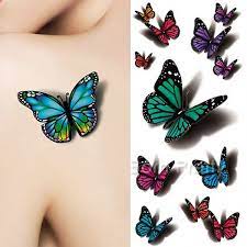 0 99 1 Sheet 3d Butterfly Tattoo Decals Body Art Decal Flying Butterfly Waterproof Paper Temporary Ta Butterfly Tattoo Designs 3d Butterfly Tattoo Neck Tattoo