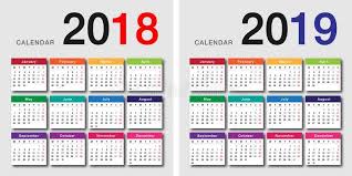 Year 2018 And Year 2019 Calendar Vector Design Template Simple And Clean Desig Sponsored Vector Design Calendar Template Calendar Vector 2019 Calendar